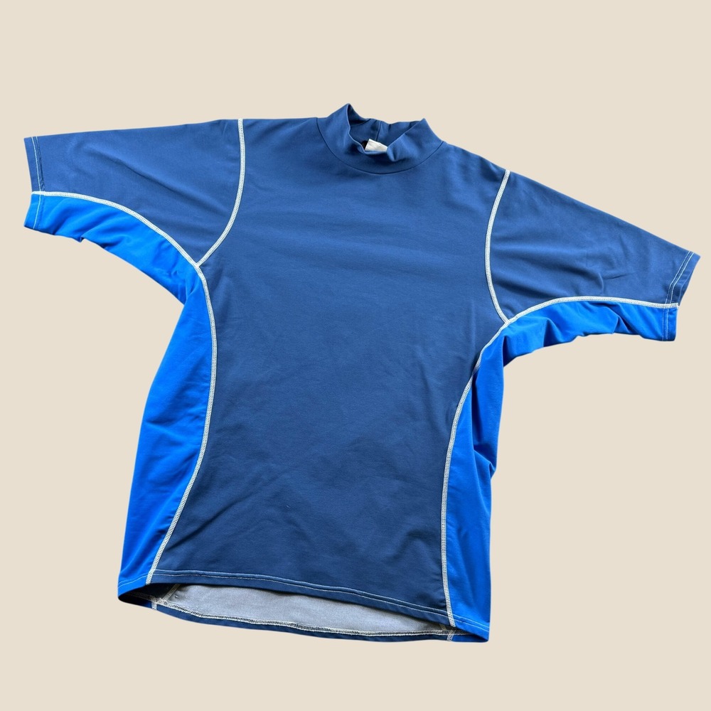Immersion Research Rash Guard‎ Mens XL Blue Polartec Fleece Mock Neck Kayak Top